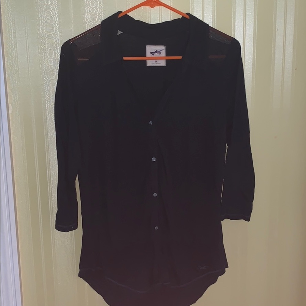 Navy Blue Hollister Button Down